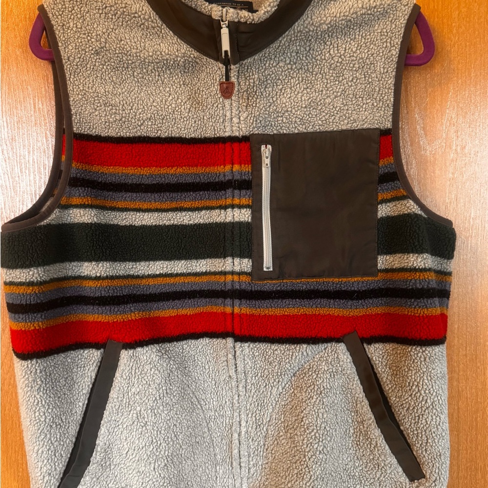 Pendleton Jacket & Vest Set National Park Glacier Stripe Sherpa Mens S/M fullZip - Picture 7 of 14